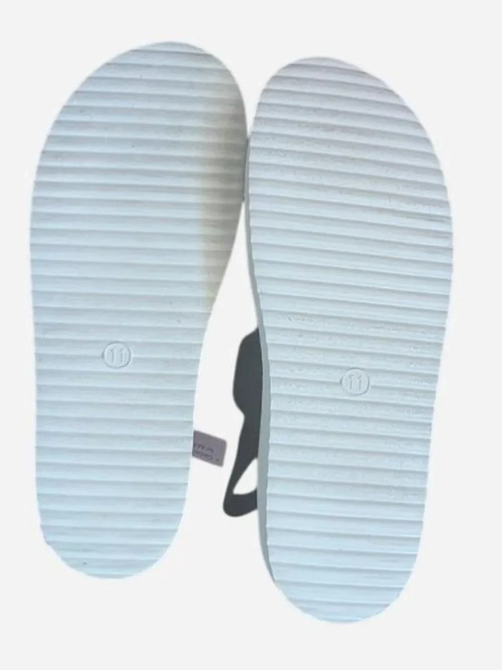 Women's Black and Cream Platform Strap Sandals